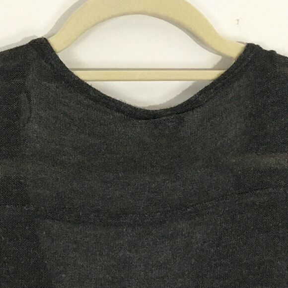 Free People Miss Rose Draped Front Jersey Knit Blouse Dark Grey Heather Wrap XS - Picture 13 of 16